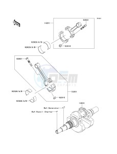 KVF 650 G [BRUTE FORCE 650 4X4I HARDWOODS GREEN HD] (G6F-G9F) G6F drawing CRANKSHAFT