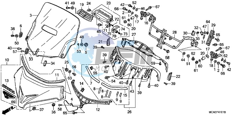 WINDSCREEN (GL1800C/D/E/F/G)