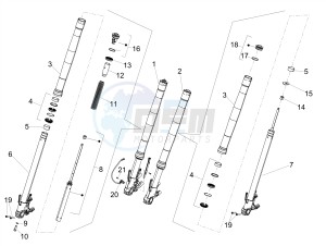 SHIVER 900 E4 ABS (NAFTA) drawing Front fork Kayaba