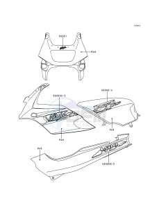 EX 500 D [NINJA 500] (D1-D5) [NINJA 500] drawing DECALS-- RED- --- EX500-D1- -