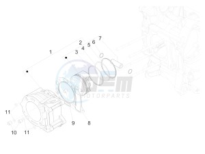 GTS 300 SUPER HPE 4T 4V IE ABS E4 (NAFTA) drawing Cylinder-piston-wrist pin unit