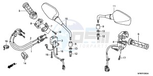 CB1000RAC drawing SWITCH/ CABLE/ MIRROR