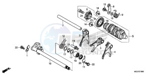 CB500XAE CB500X ABS UK - (E) drawing GEARSHIFT DRUM