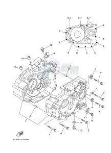 XT250 XT250E SEROW (1YB7) drawing CRANKCASE