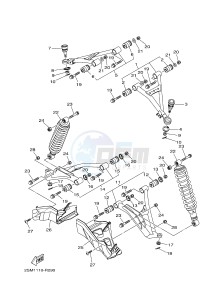 YFM700FWBD YFM70KPHH KODIAK 700 EPS HUNTER (2SMF) drawing FRONT SUSPENSION & WHEEL