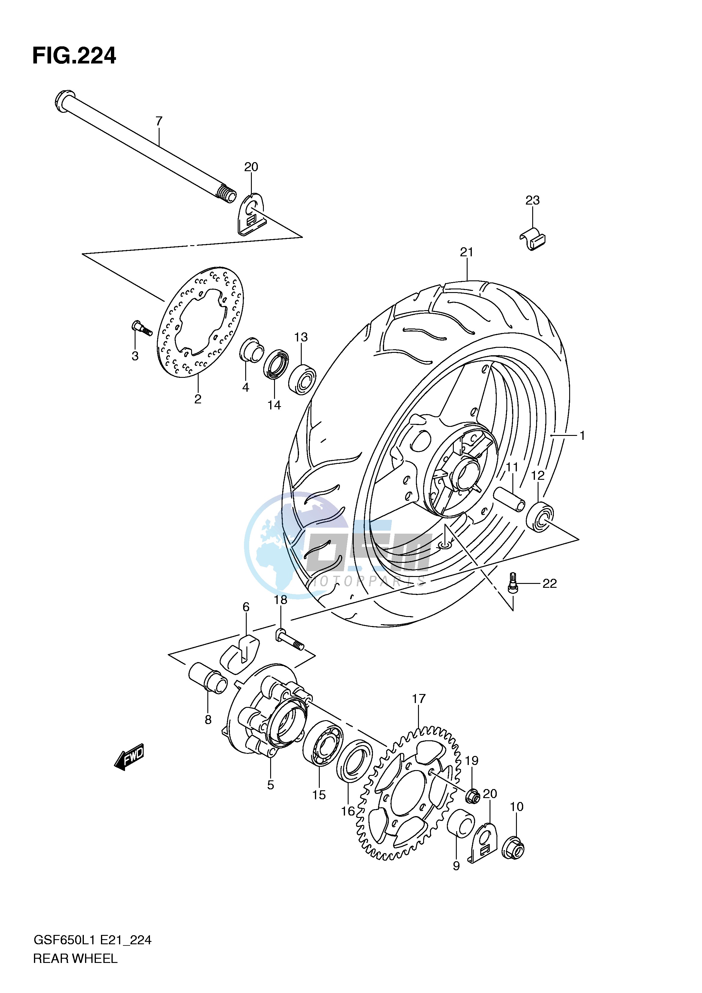 REAR WHEEL (GSF650UL1 E21)