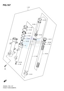 AN400 (E2) Burgman drawing FRONT FORK DAMPER (AN400AL1 E24)