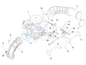 Typhoon 50 4T 4V E2 (NAFTA) USA drawing Carburettor, assembly - Union pipe