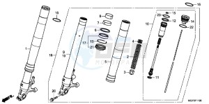 CBR1000RRD Fireblade - CBR1000RR UK - (E) drawing FRONT FORK (CBR1000RR/RA)