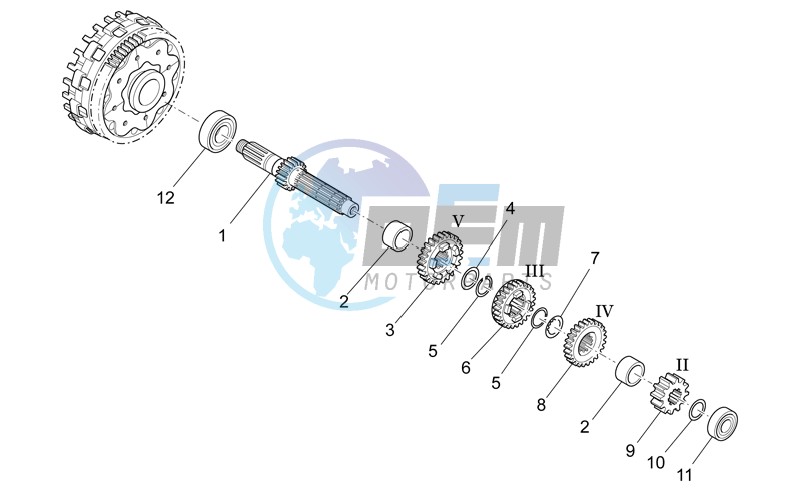 Primary gear shaft