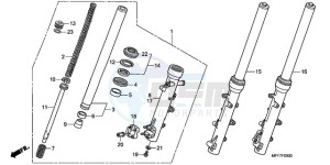 XL700VA9 UK - (E / ABS MKH) drawing FRONT FORK