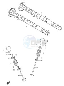 GSX-R600 (E2) drawing CAMSHAFT - VALVE