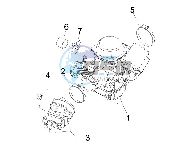 Carburettor assembly - Union pipe