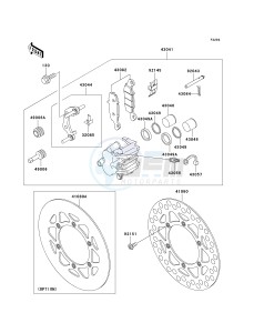 KX 100 D [KX100] (D1-D5) [KX100] drawing FRONT BRAKE-- D1 - D3- -