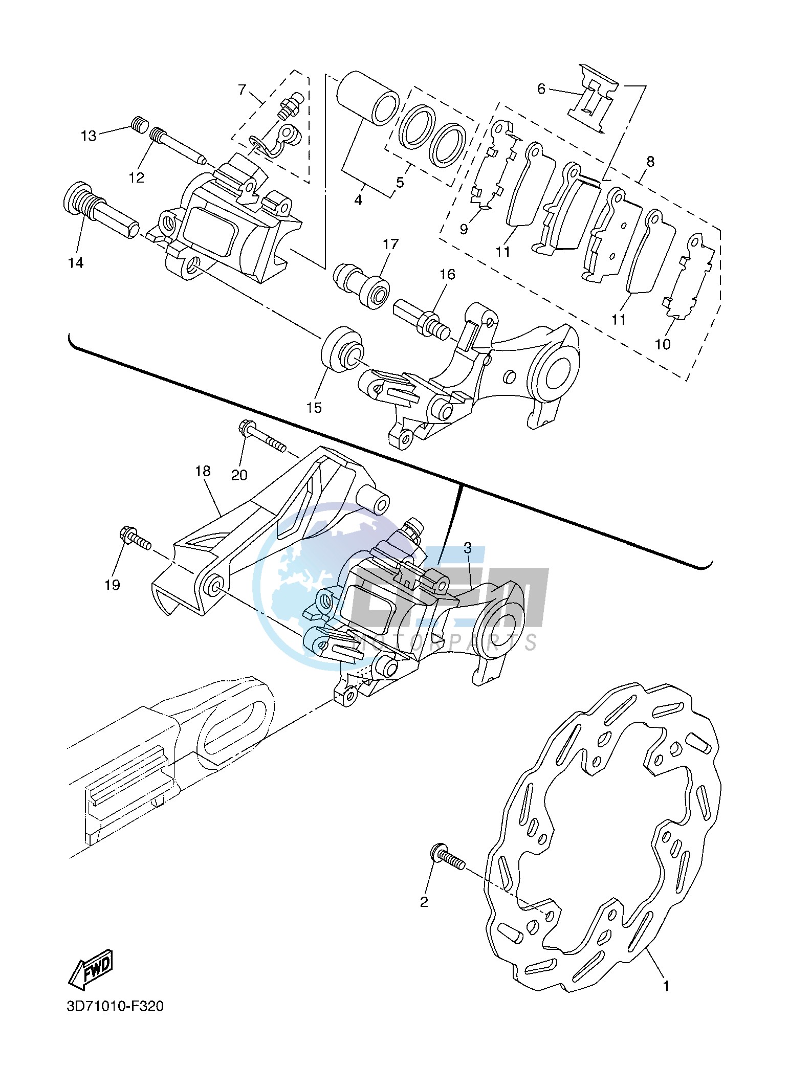 REAR BRAKE CALIPER