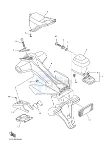 YZF-R1M 998 R4 (2KSE) drawing TAILLIGHT