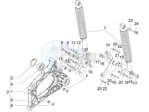 MP3 125 ie Touring drawing Rear suspension - Shock absorbers