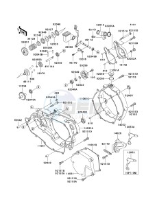 KX 250 R (R6F-R7F) R7F drawing ENGINE COVER-- S- -