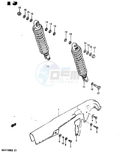 GSX1100 (Z-D) drawing CHAIN CASE - REAR SHOCK ABSORBER (GSX1100Z D XD)