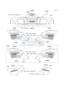 KVF 700 A [PRAIRIE 700 4X4] (A6F) A6F drawing DECALS-- RED- -