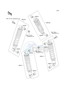 KLF 300 [BAYOU 300] (B15-B17) [BAYOU 300] drawing SHOCK ABSORBER-- S- -