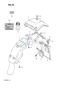 TS200R (E4) drawing REAR FENDER