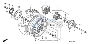 CB1300A9 France - (F / ABS CMF MME TWO) drawing REAR WHEEL