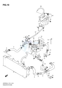 GSF650 (E21) Bandit drawing RADIATOR HOSE