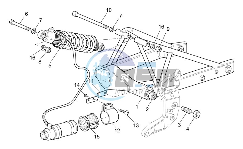 Swing arm and rear shock absorber