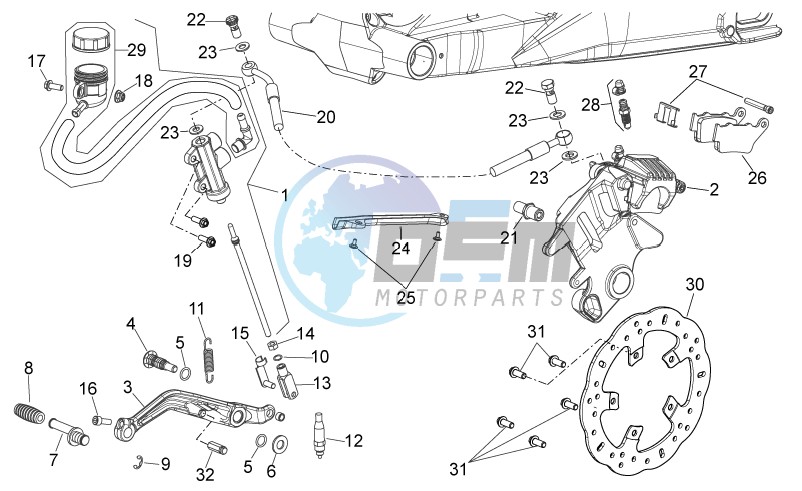 Rear brake system