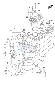 DF 200A drawing Intake Manifold/Throttle Body