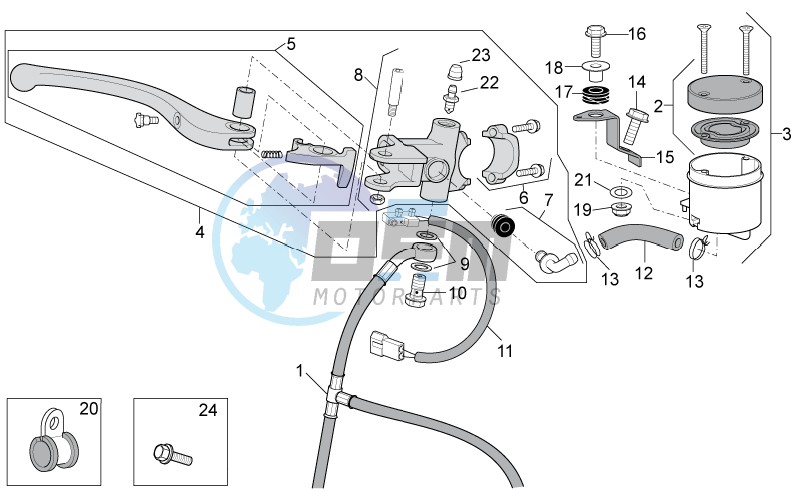 Front master brake cilinder