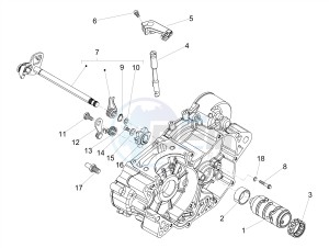 SX 125 E4 (EMEA) drawing Gear box / Selector / Shift cam