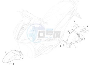 Liberty 50 iGet 4T 3V 25kmh (EMEA) drawing Wheel huosing - Mudguard