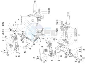 MP3 500 Sport Business ABS E3-E4 (NAFTA) drawing Fork's components (Mingxing)