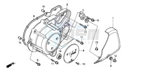 VT1100C drawing LEFT CRANKCASE COVER (VT1100CS/CT)