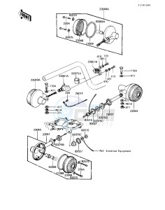 KZ 550 M [LTD SHAFT] (M1) [LTD SHAFT] drawing TURN SIGNALS