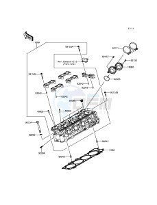 ZZR1400 ABS ZX1400JGF GB XX (EU ME A(FRICA) drawing Cylinder Head