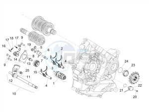 SHIVER 900 E4 ABS NAVI (APAC) drawing Gear box / Selector / Shift cam