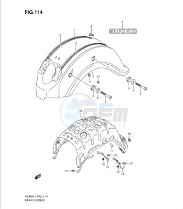 VL800 drawing REAR FENDER (VL800CL1 E19)