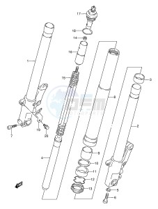 GSX-R1100W (E28) drawing FRONT DAMPER (MODEL P R)