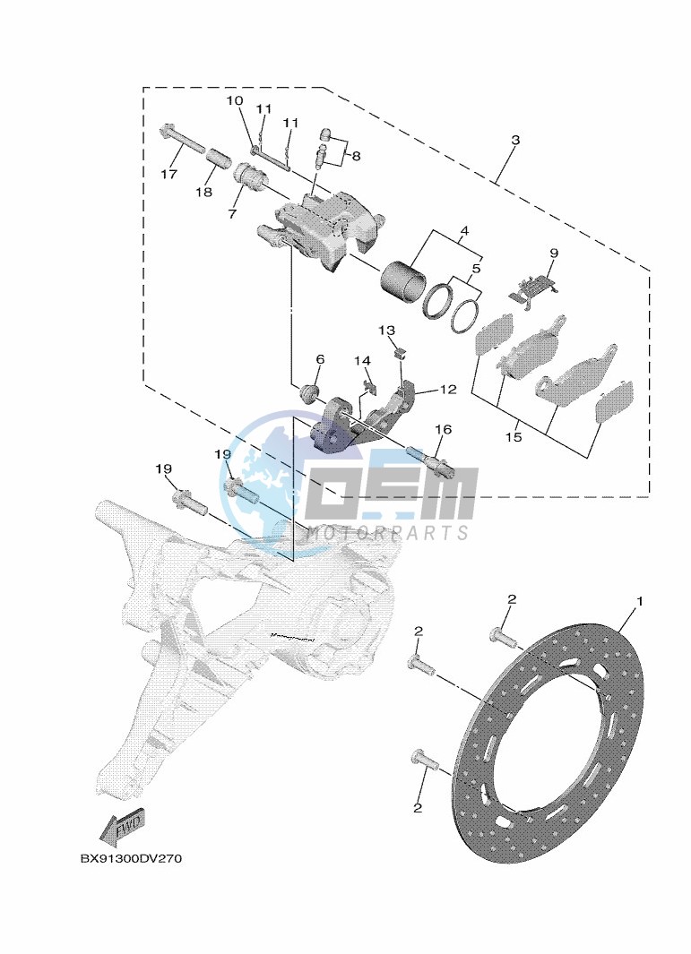 REAR BRAKE CALIPER