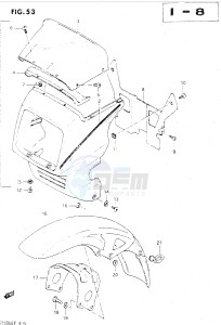 GSX500E (E39) drawing COVER HEADLAMP - FRONT FENDER (MODEL F)