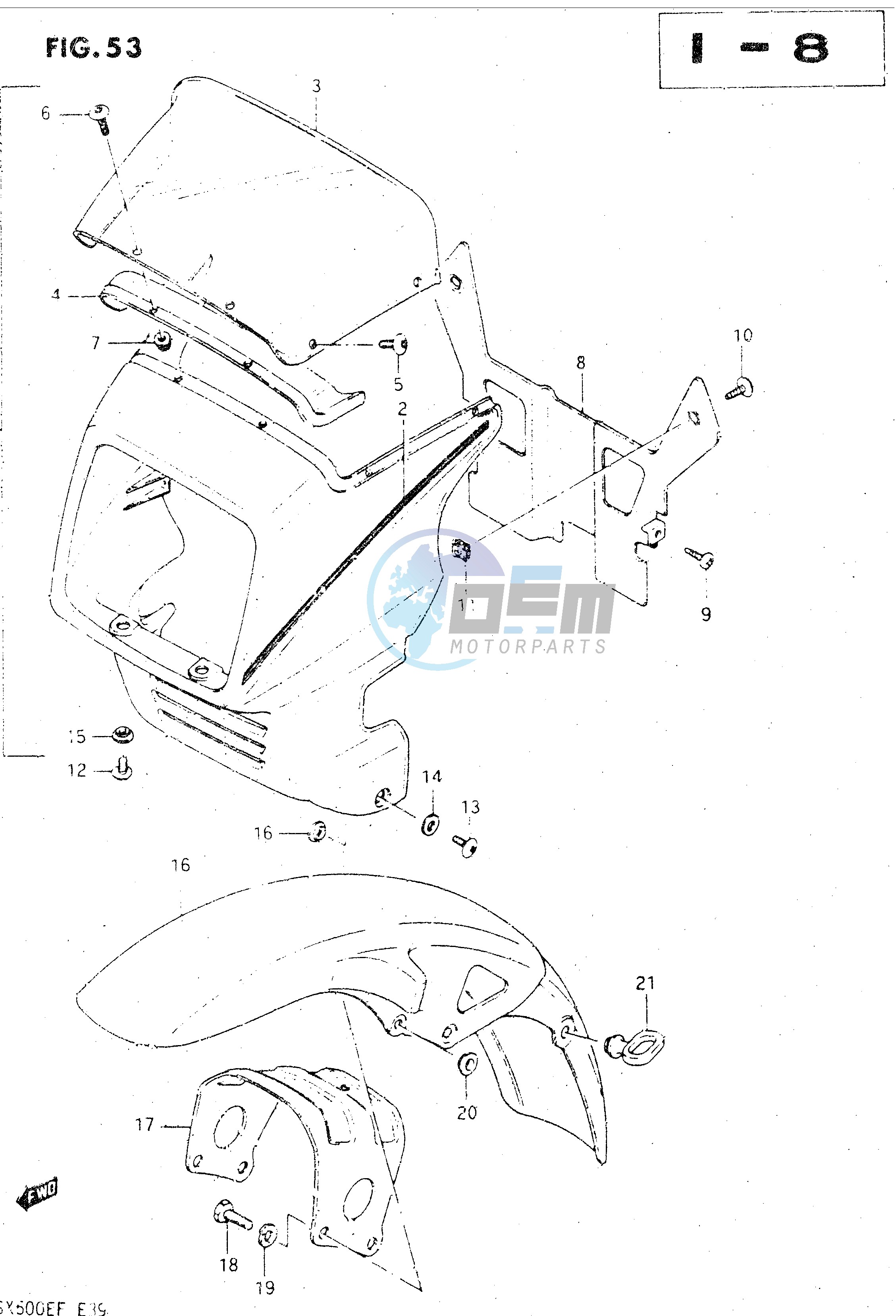 COVER HEADLAMP - FRONT FENDER (MODEL F)