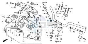 CB1300A CB1300SUPER FOUR drawing HANDLE PIPE/TOP BRIDGE