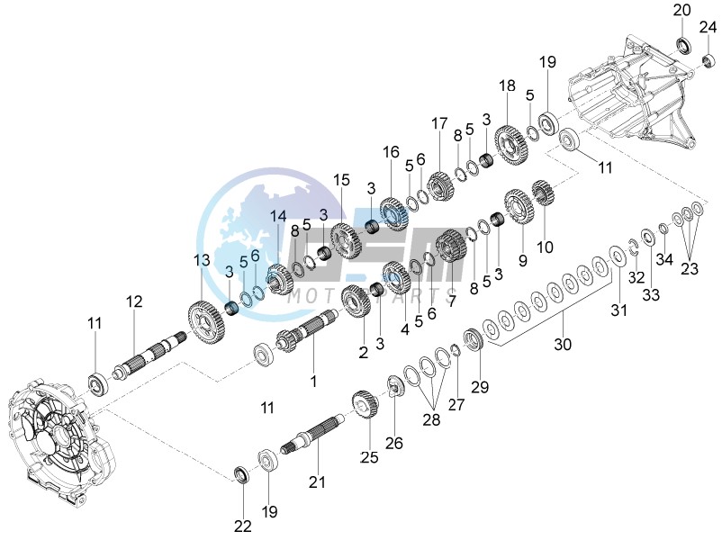 Gear box - Gear assembly