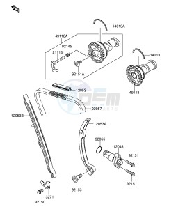 RM-Z250 (E19) drawing CAMSHAFT TENSIONER