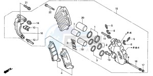 NSS250 drawing FRONT BRAKE CALIPER