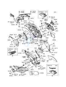 ZZR1400 ABS ZX1400JGF GB XX (EU ME A(FRICA) drawing Cowling(Center)