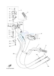 YFM450FWA YFM450DF GRIZZLY 450 IRS (1CUR) drawing STEERING HANDLE & CABLE